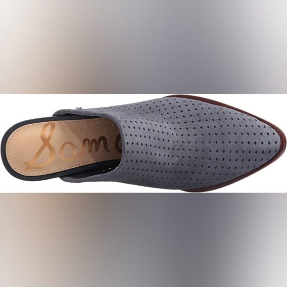 Sam Edelman Bates Perforated Suede Leather Mules/Slides - Picture 4 of 13